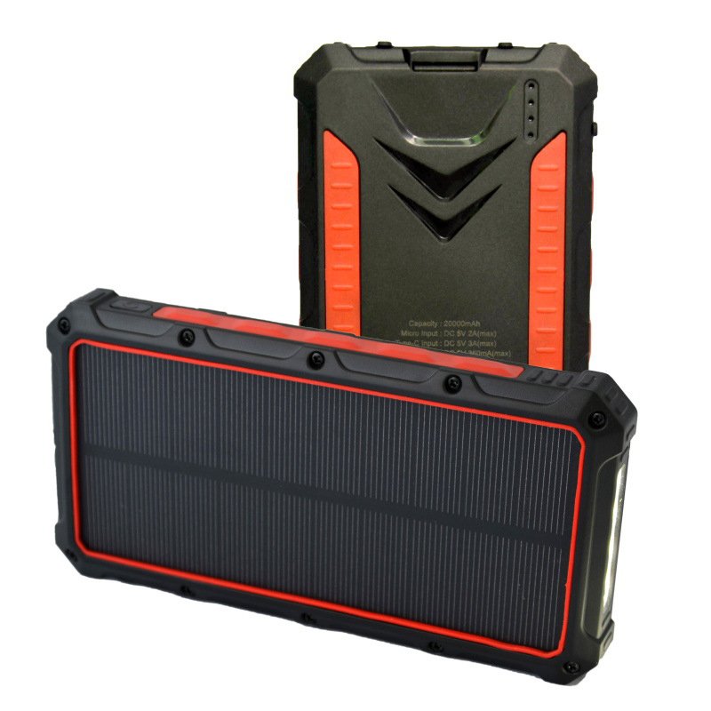 30000mAh Solar Power Bank, Waterproof Outdoor Solar Charger, Camping Led Flashlight Wireless Solar Power Bank
