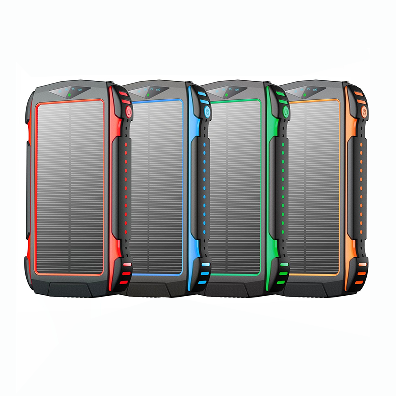 Solar charger 20000mAh Power Bank two-way fast charge output built-in waterproof bright flashlight mobile power