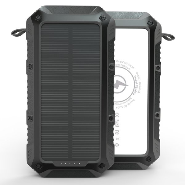 Outdoor Mobile Phone Travel Battery Charger 3 Usb Power Bank Wireless Charging 20000 Mah Solar Charger Power Bank