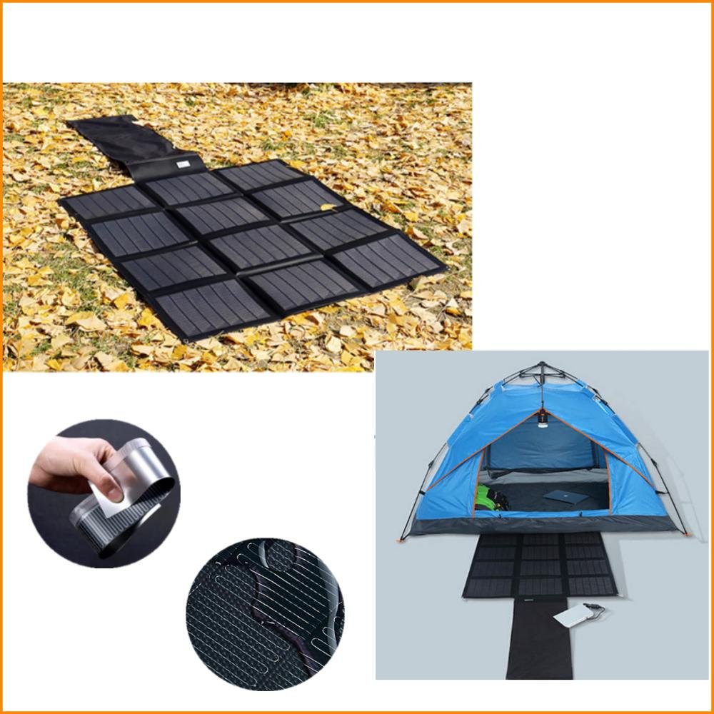 Portable foldable flexible solar power panel for charging solar power banks