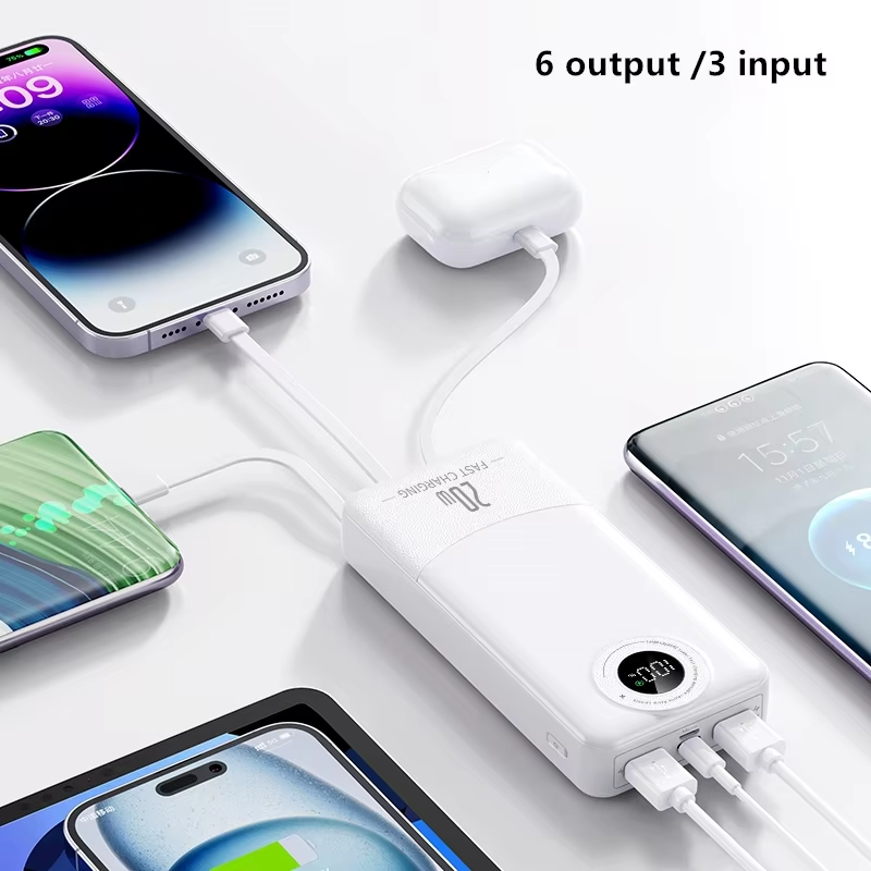 Portable Charger Power Bank 20000mAh -22.5W Fast Charging External Battery Pack Charging Bank 6 Outputs & 3 Inputs Phone Charger