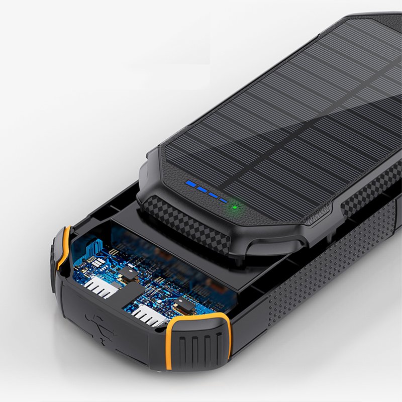 20000mAh Outdoor rugged External Battery Pack solar charger wireless charger solar power bank Waterproof with Flashlight