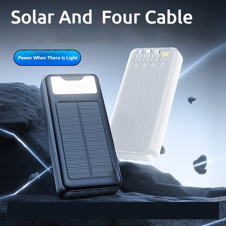 Portable Solaire Built In Cable Power Bank Solar 20000mah Backpack Custom Logo Emergency Rugged Power Banks Station