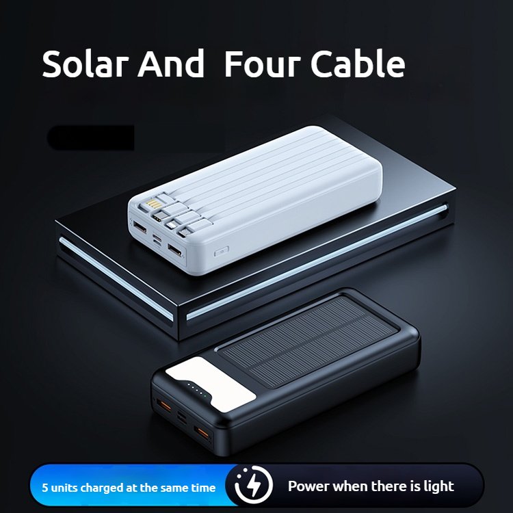 Portable Solaire Built In Cable Power Bank Solar 20000mah Backpack Custom Logo Emergency Rugged Power Banks Station