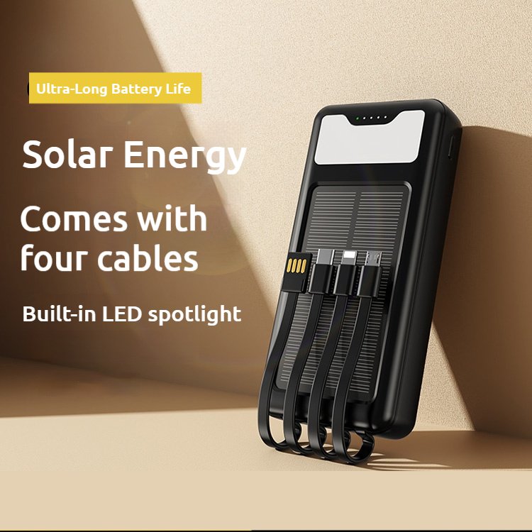 Portable Solaire Built In Cable Power Bank Solar 20000mah Backpack Custom Logo Emergency Rugged Power Banks Station
