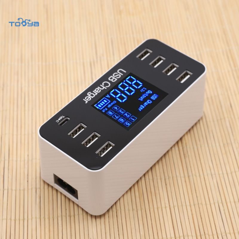 Tooya 8-port charger USB 5V/8A high current intelligent digital display USB compatible with a variety of devices 40W