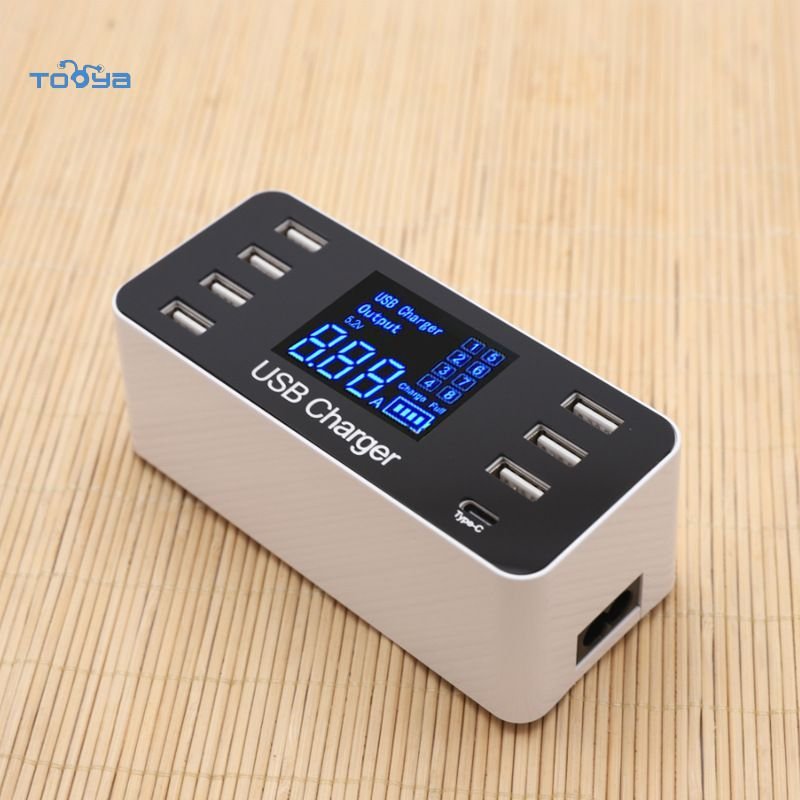 Tooya 8-port charger USB 5V/8A high current intelligent digital display USB compatible with a variety of devices 40W