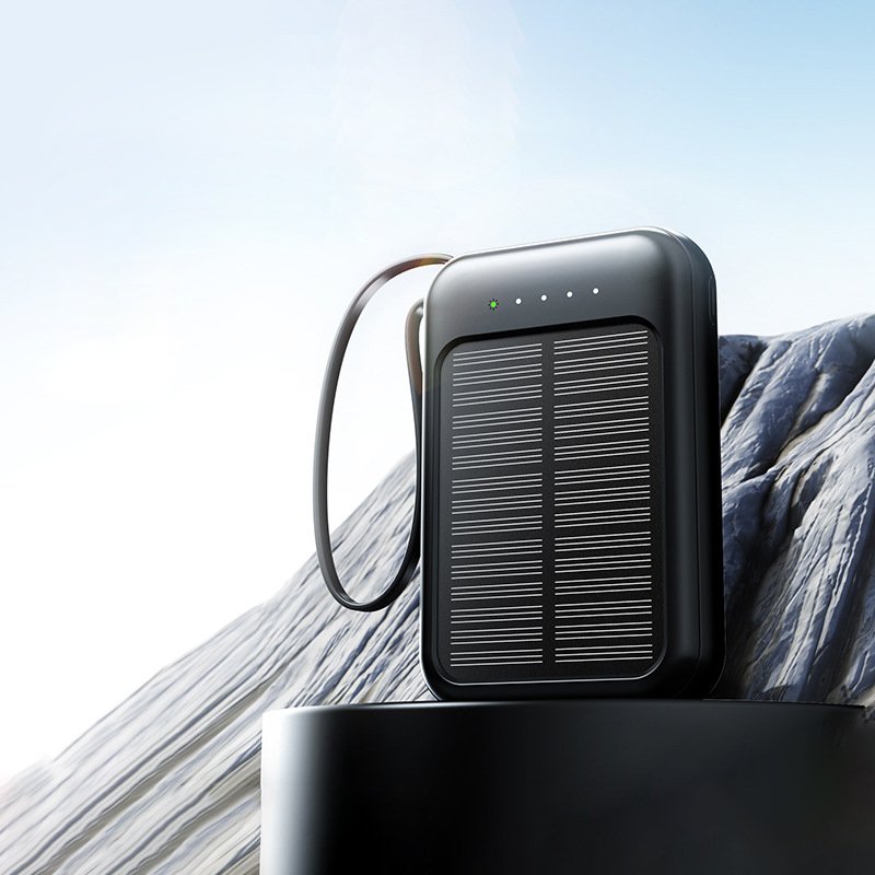 Dot Solar Keychain Mini Power Bank Ultra Slim Phone Charger High Capacity Small Cloth Energy Haute Portable 10000mah Black White
