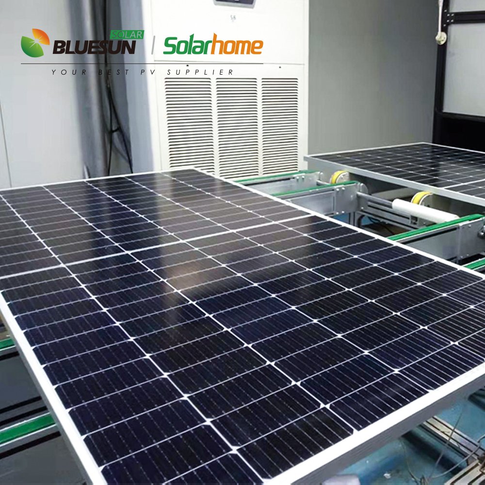 Bluesun EU Warehouse 565W Solar Panel 610W Quotes Home Use Bifacial Solar Panel Plate Type for Solar Energy System