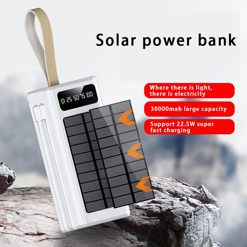 Factory Wholesale Digital Display huge capacity 30000mah power banks portable mobile charger Solar fast Charging power bank