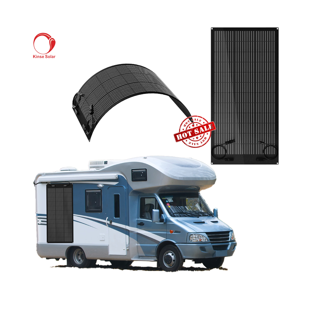 Factory Supply Semi flexible solar panel 100w Monocrystalline Waterproof Charger for RV Boat Caravans Motorhome Made in China