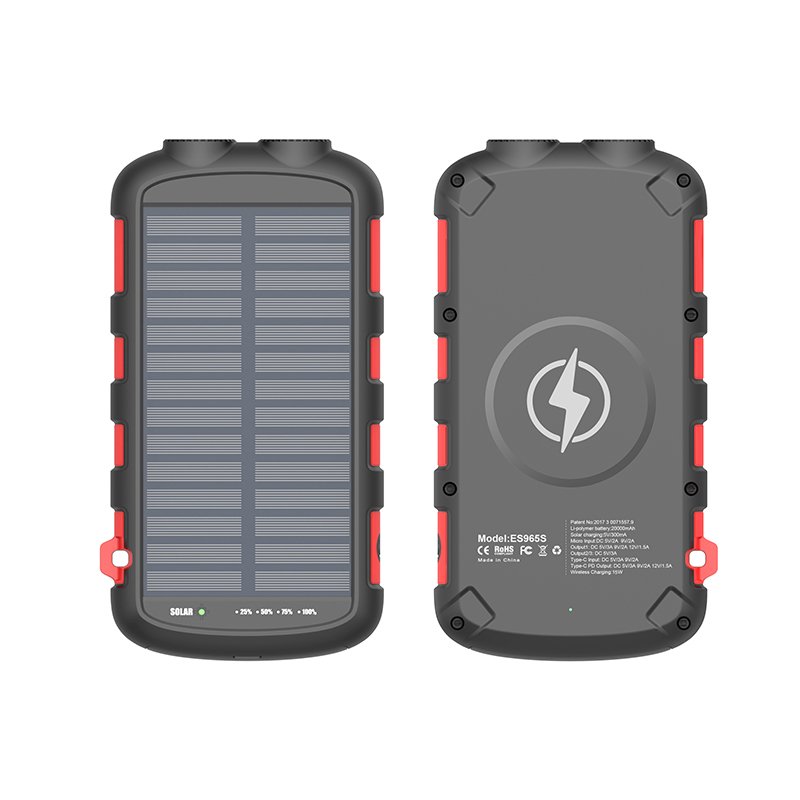 Solar Power Bank Waterproof 20000mah Solar Charger Mini Power Bank 18W Universal Solar Usb Plug for Universal Smart Phone ABS