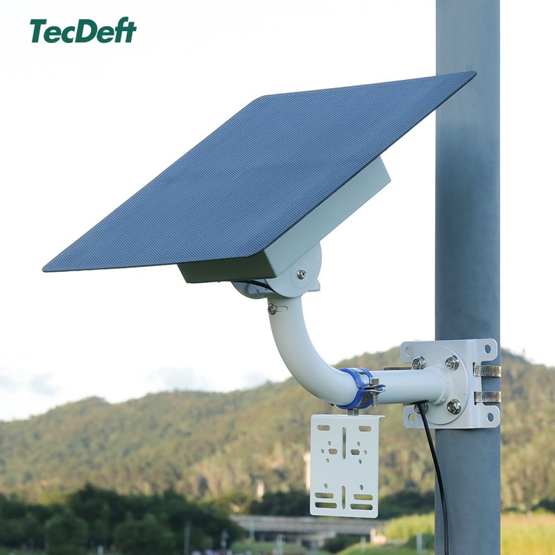 TecDeft Solar Charger Lithium Battery Included 20W 30W 40W Outdoor 4G WiFi Surveillance Security Camera Solar Panel