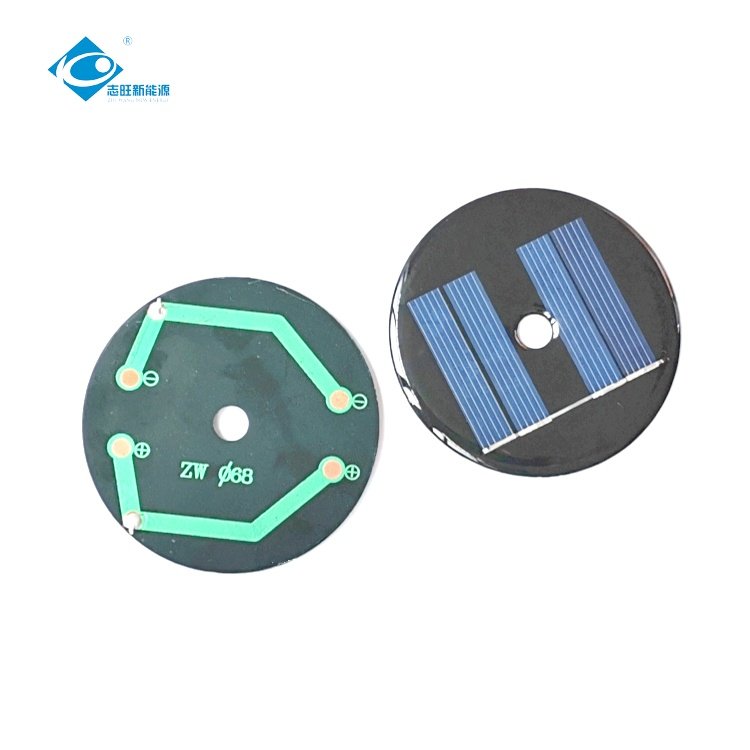 2V Customized Solar Panel ZW-Dia68-3 Round Epoxy Adhesive Solar Panel 0.23W Mini Solar Panels Power Charger