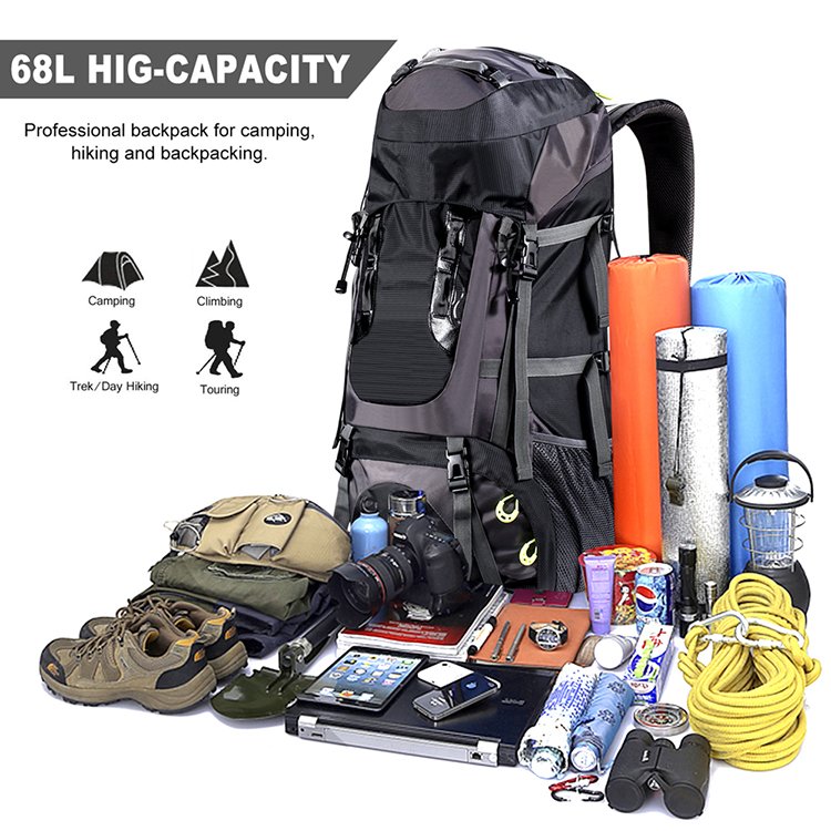 Slocable custom wholesale stylish cheap price 70L zipper solar panel bag solar charger backpack for travel camping