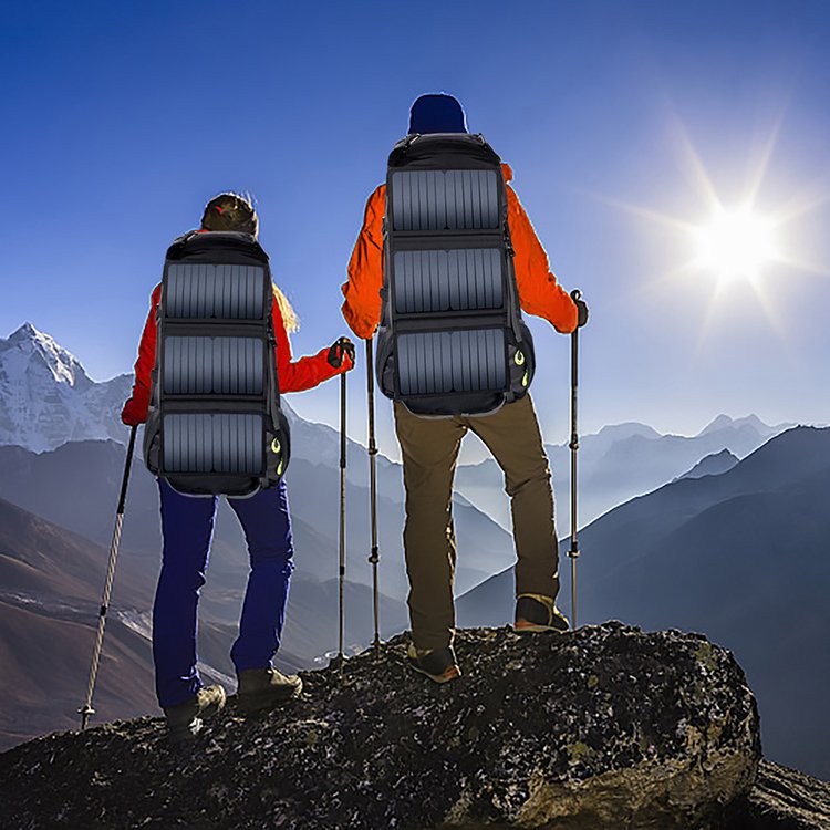 Slocable custom wholesale stylish cheap price 70L zipper solar panel bag solar charger backpack for travel camping