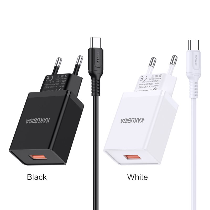 kaku/kakusiga. KSC-931 High quality Adapter best price KSC-931 Single Port Smart Charger Set (Type c) (EU) android charger