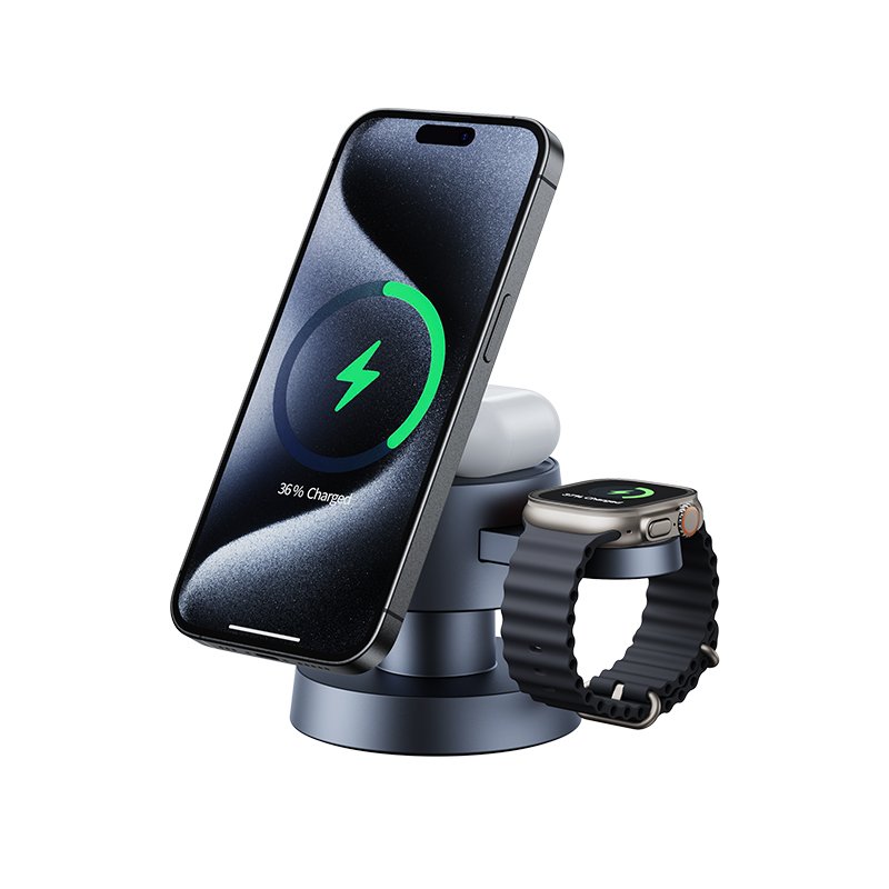 4-in-1 Magnetic Wireless Charger with Adjustable Night Light Mushroom Lamp 4 in 1 Wireless Charging Station For iphone 16
