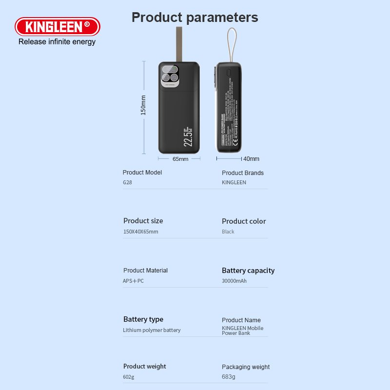 Portable Big Capacity 50000mah Powerbank Led Digital Display 4usb Type-c Output Usb C Pd 22.5w Power Bank 50000mah Fast Charging