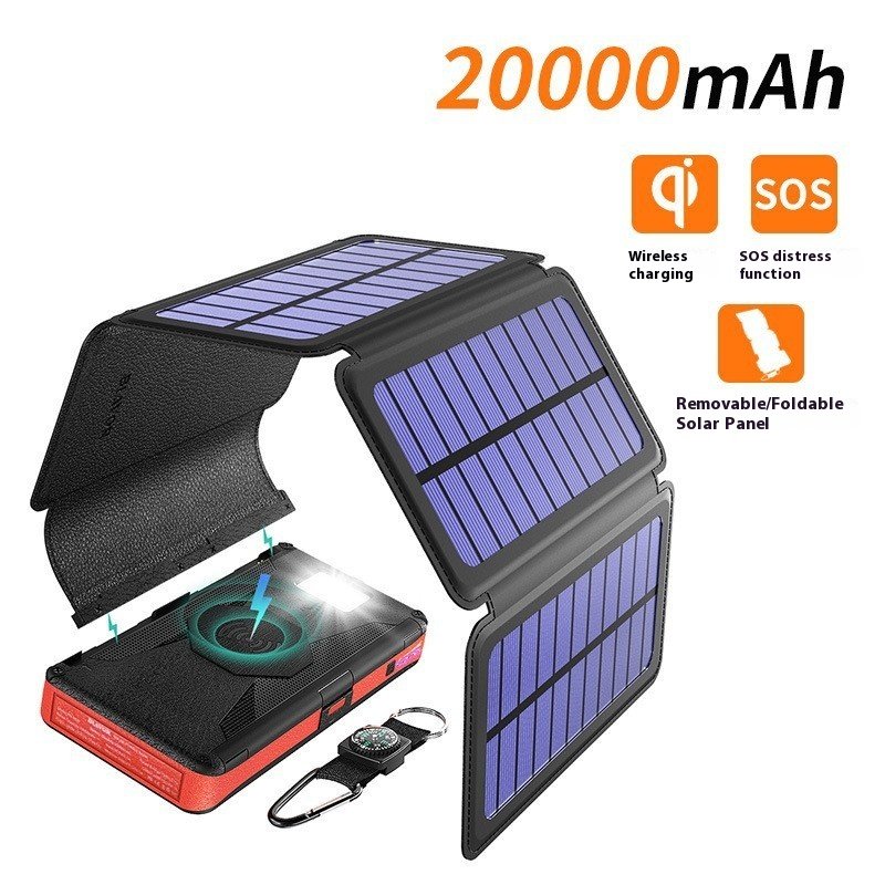 Portable Outdoor Foldable Solar Power Supply Bank 20000 Mah MPPT Type Detachable Design