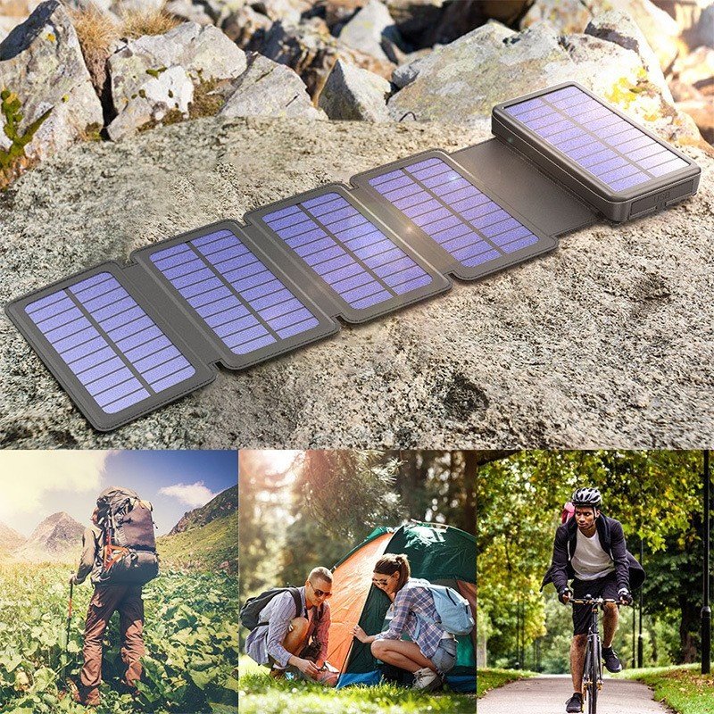 Portable Outdoor Foldable Solar Power Supply Bank 20000 Mah MPPT Type Detachable Design