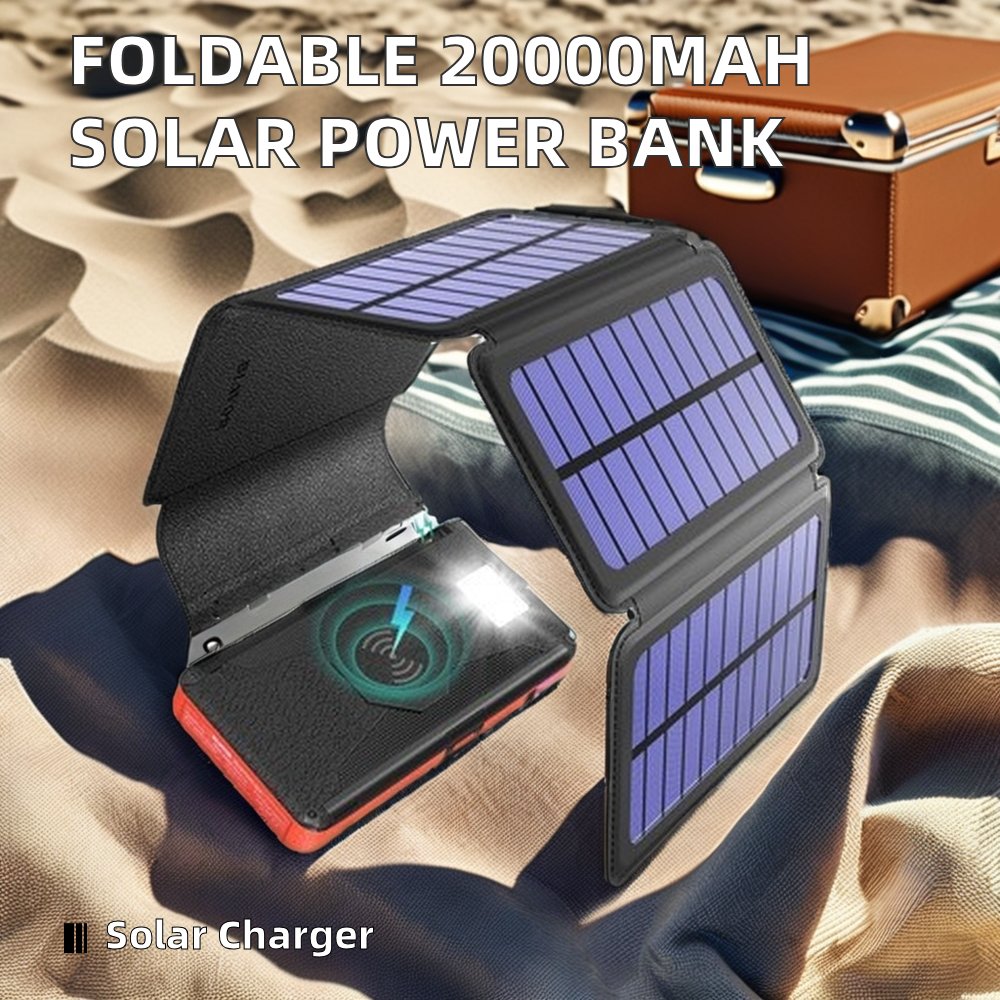Portable Outdoor Foldable Solar Power Supply Bank 20000 Mah MPPT Type Detachable Design