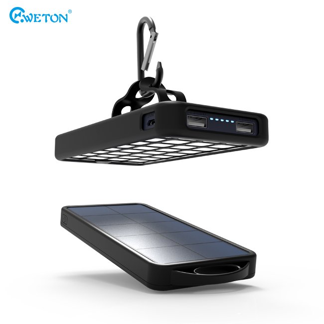 High Capacity Power Bank 8000mAh with 32 Flashlights dual usb Output Mobile Charger Solar Power Bank