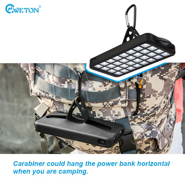 High Capacity Power Bank 8000mAh with 32 Flashlights dual usb Output Mobile Charger Solar Power Bank