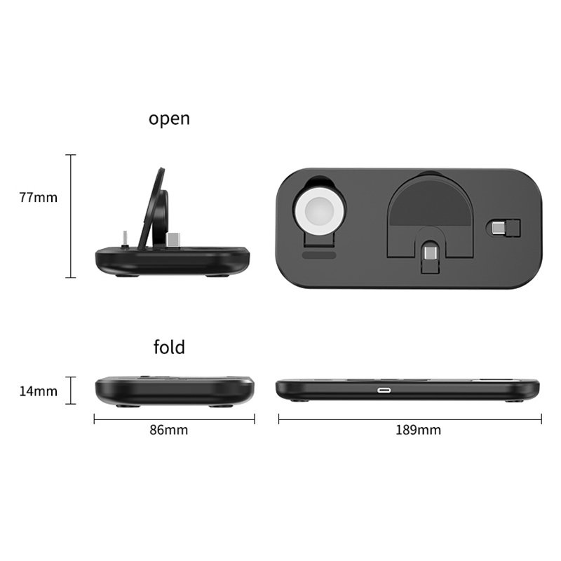 New Arrival Electronic Promotional Gift Sets Foldable 3 in 1 Wireless Charger OEM&ODM Portable Power Station