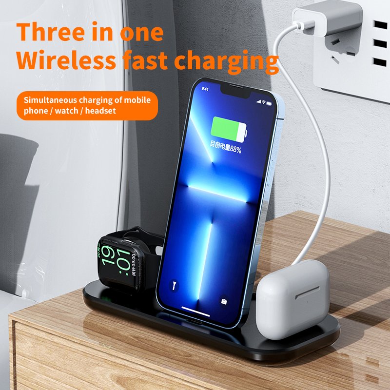 New Arrival Electronic Promotional Gift Sets Foldable 3 in 1 Wireless Charger OEM&ODM Portable Power Station