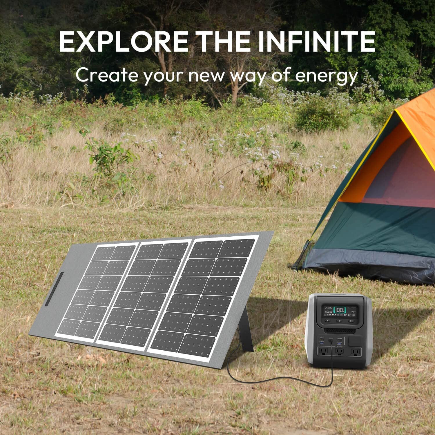 Adjustable Kickstand Foldable Solar Charger 105W Portable Solar Panel for Power Station Solar Panel with PD/USB for Phone