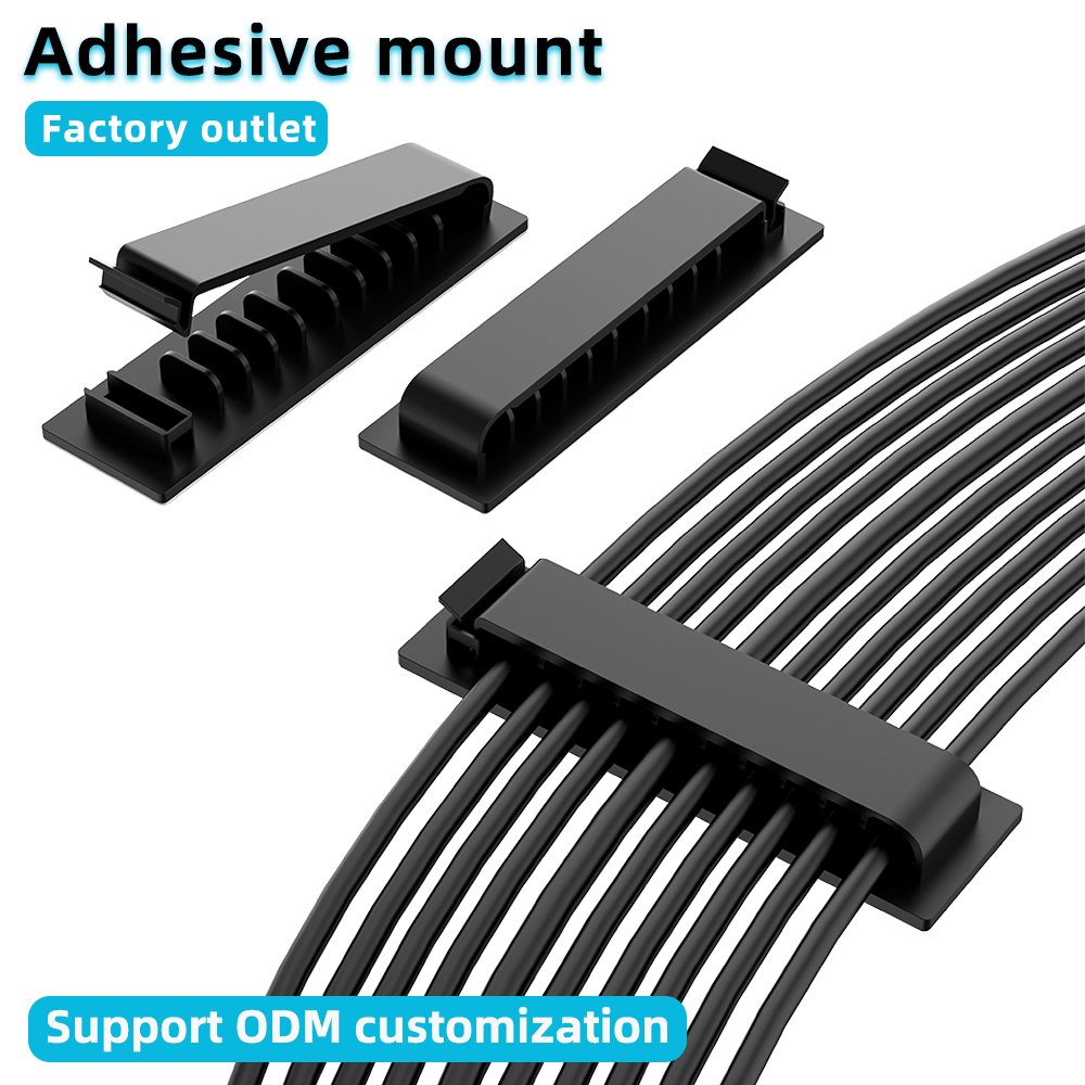 Cable Clips Self Adhesive Cord Holder 10 Slots Cord Organizer Charger Cable Management for Car Office Desk Home Cable Management