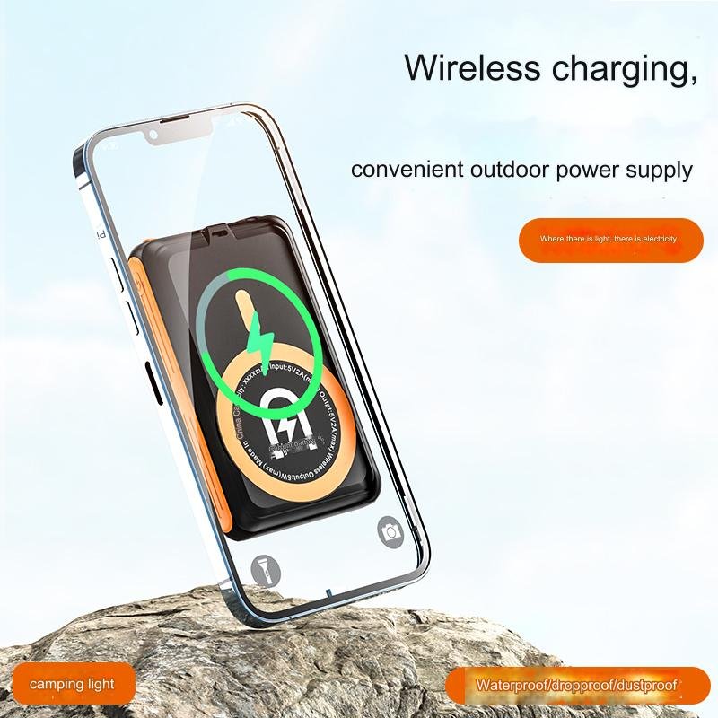 Solar Power Bank Wireless Magnetic Mini Power Bank New Solar 5000mah External Battery 2 Usb Led Charger Portable Mobile Phone