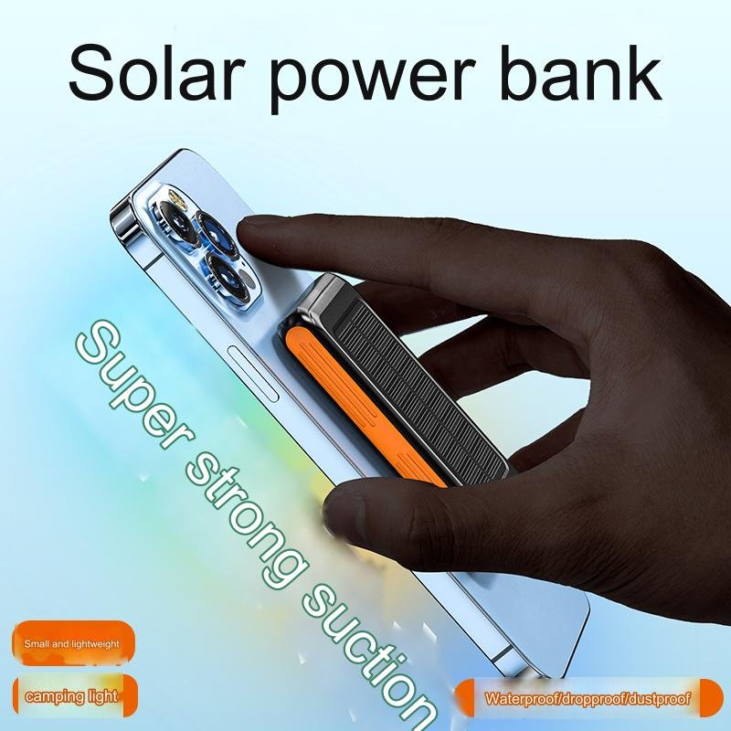 Solar Power Bank Wireless Magnetic Mini Power Bank New Solar 5000mah External Battery 2 Usb Led Charger Portable Mobile Phone
