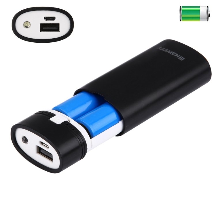 Factory Price HAWEEL Charger Shell DIY 2x18650 Battery 5600mAh Portable Power Bank Case