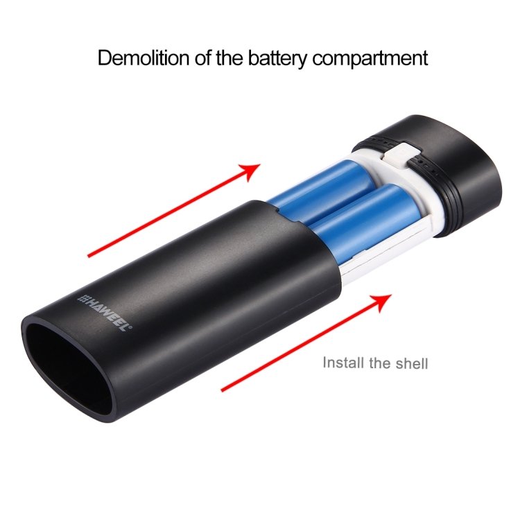 Factory Price HAWEEL Charger Shell DIY 2x18650 Battery 5600mAh Portable Power Bank Case