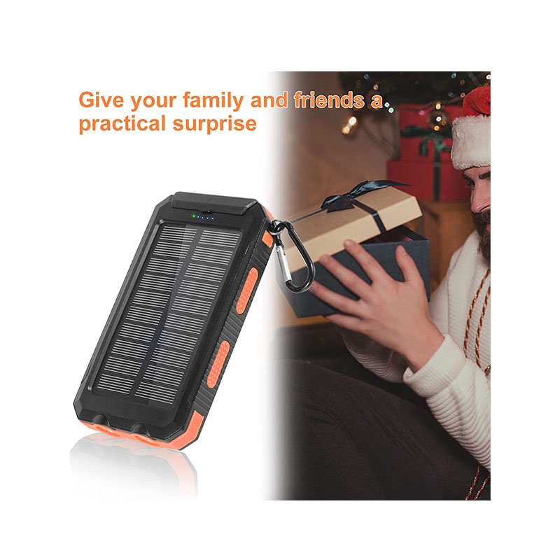 Waterproof Outdoor Solar Power Bank 20000mAh Dual USB Travel Outdoor Solar Mobile Phone Charger Solar Powerbanks For Camping