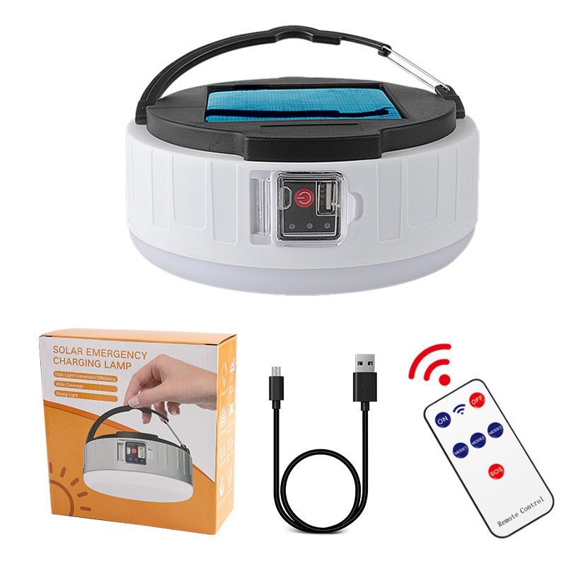 New LED Multifunctional Camping Outdoor Portable Hanging Remote Control Solar Camping USB Charging Stall Light
