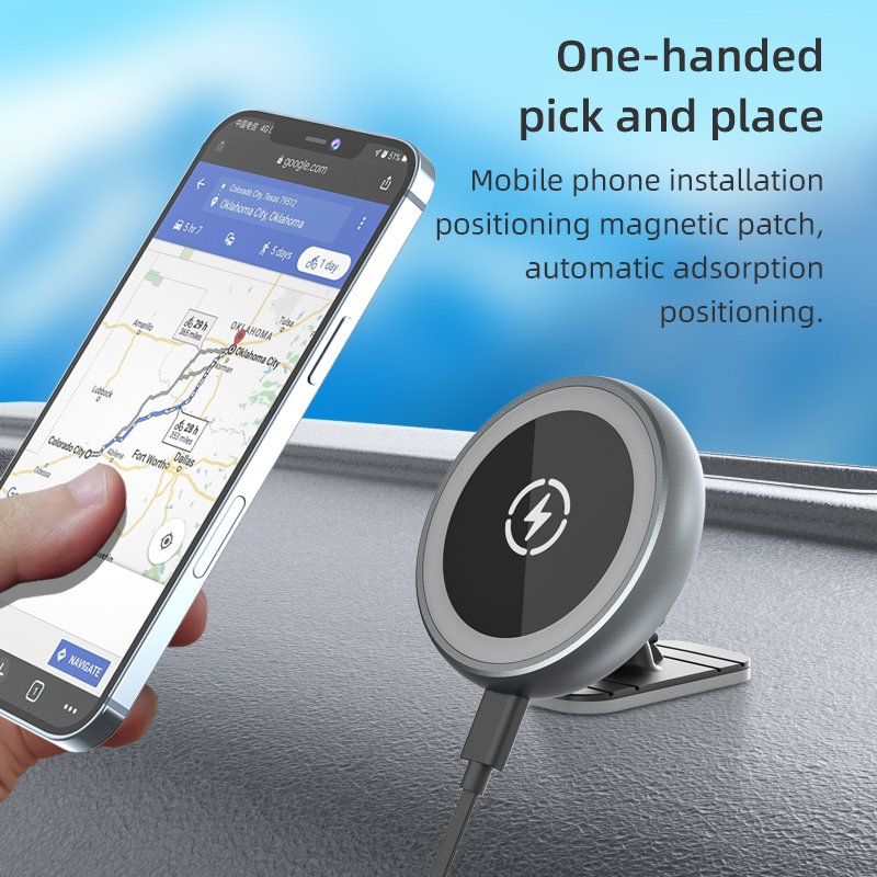 Metal 15W Wireless Car Charger For iPhone15 Car Charger Magnetic Car Wireless Charger