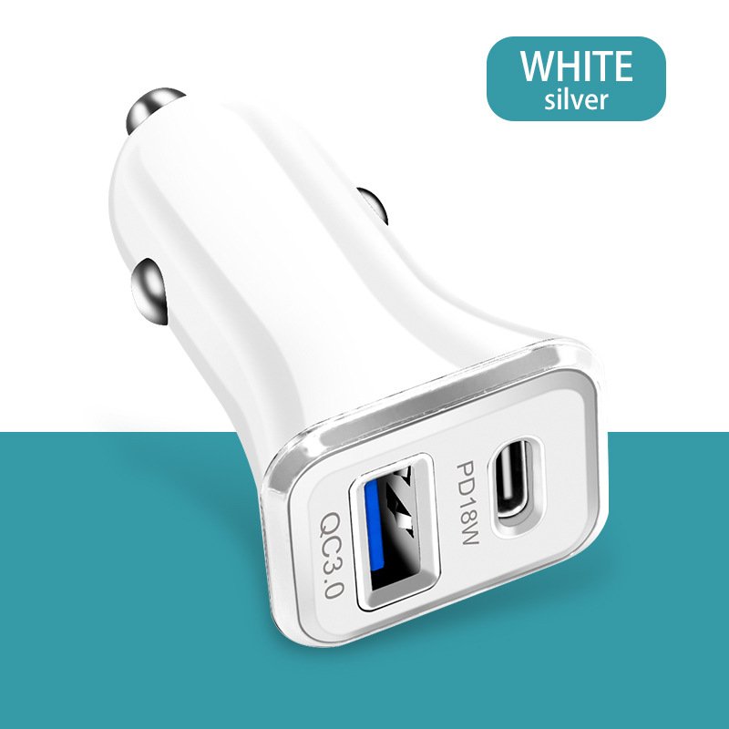 2021 high quality hot sale 12WPD+QC3.0 car charger 5V2.4A mobile phone charger for Apple, Samsung, Huawei LG HTC XIAOMI