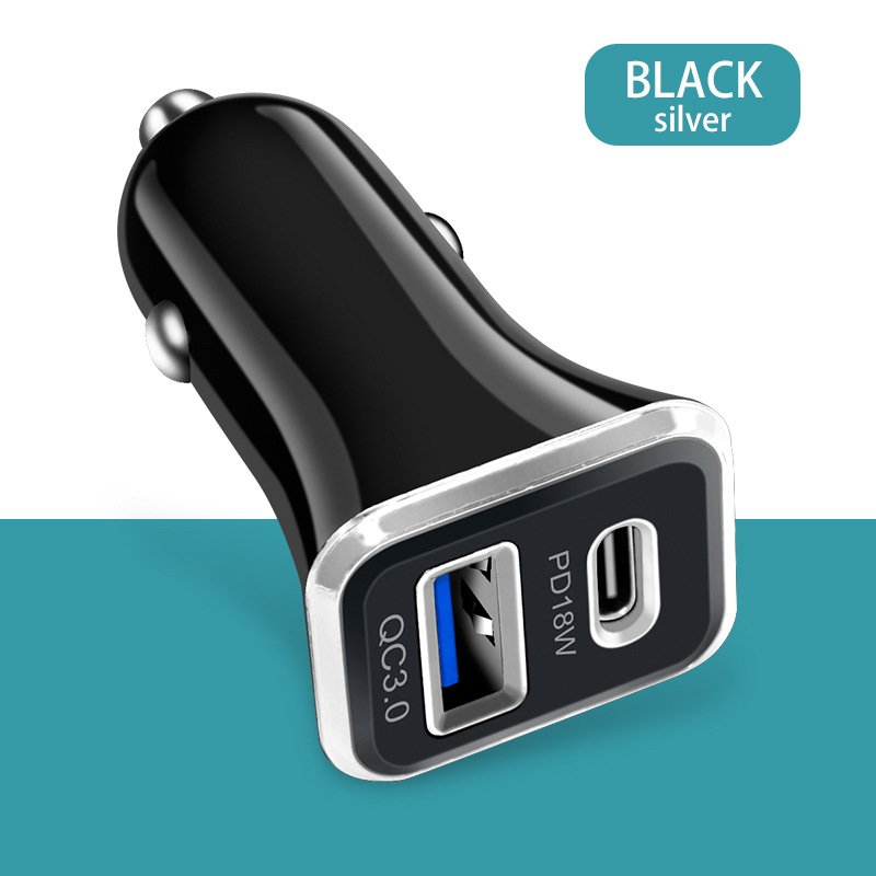 2021 high quality hot sale 12WPD+QC3.0 car charger 5V2.4A mobile phone charger for Apple, Samsung, Huawei LG HTC XIAOMI