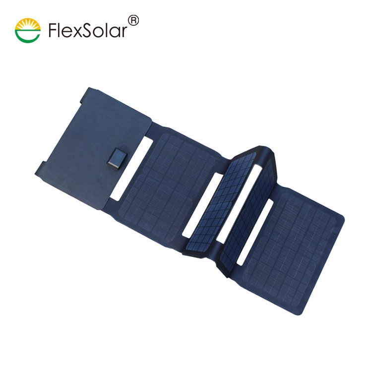 Flextech solar charger folding portable high efficiency solar panel for laptop mobile phone car battery camping outdoor