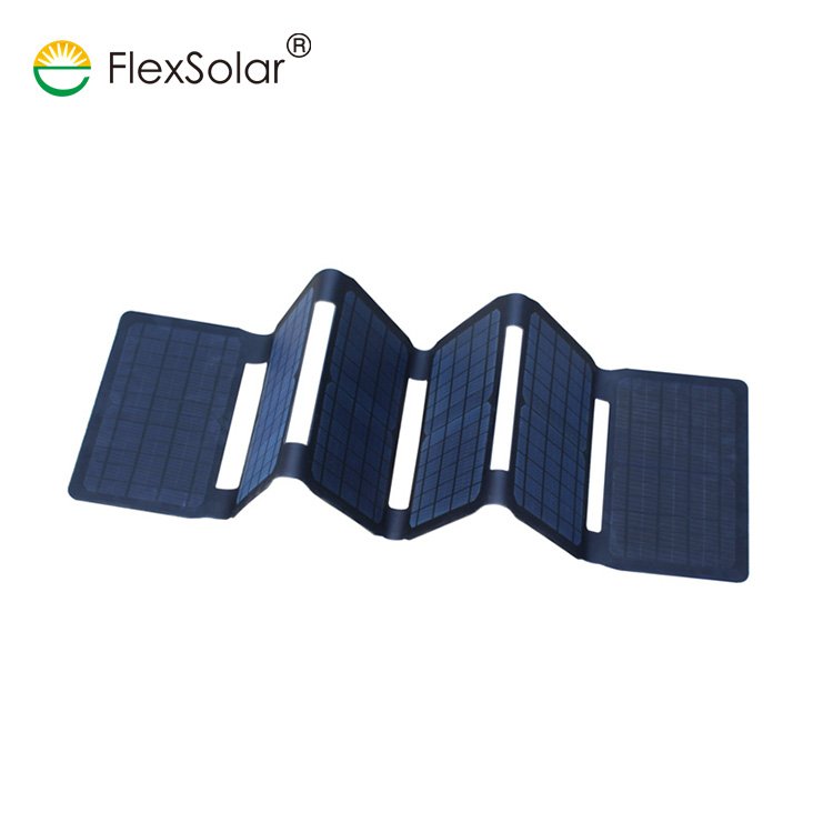 Flextech solar charger folding portable high efficiency solar panel for laptop mobile phone car battery camping outdoor