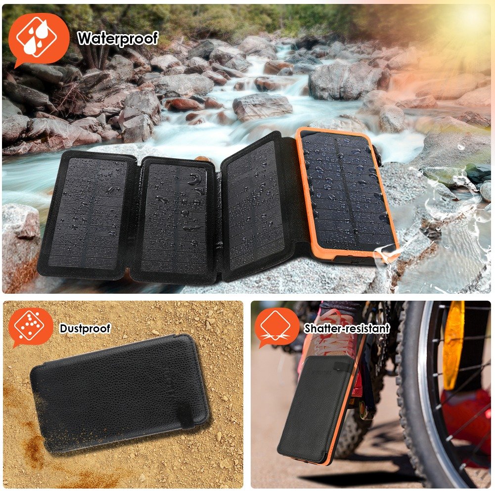 Innovative Products 2021 Quality Solar Power bank 25000 Mah Waterproof Mobile Power Supply Portable Power Banks Charger