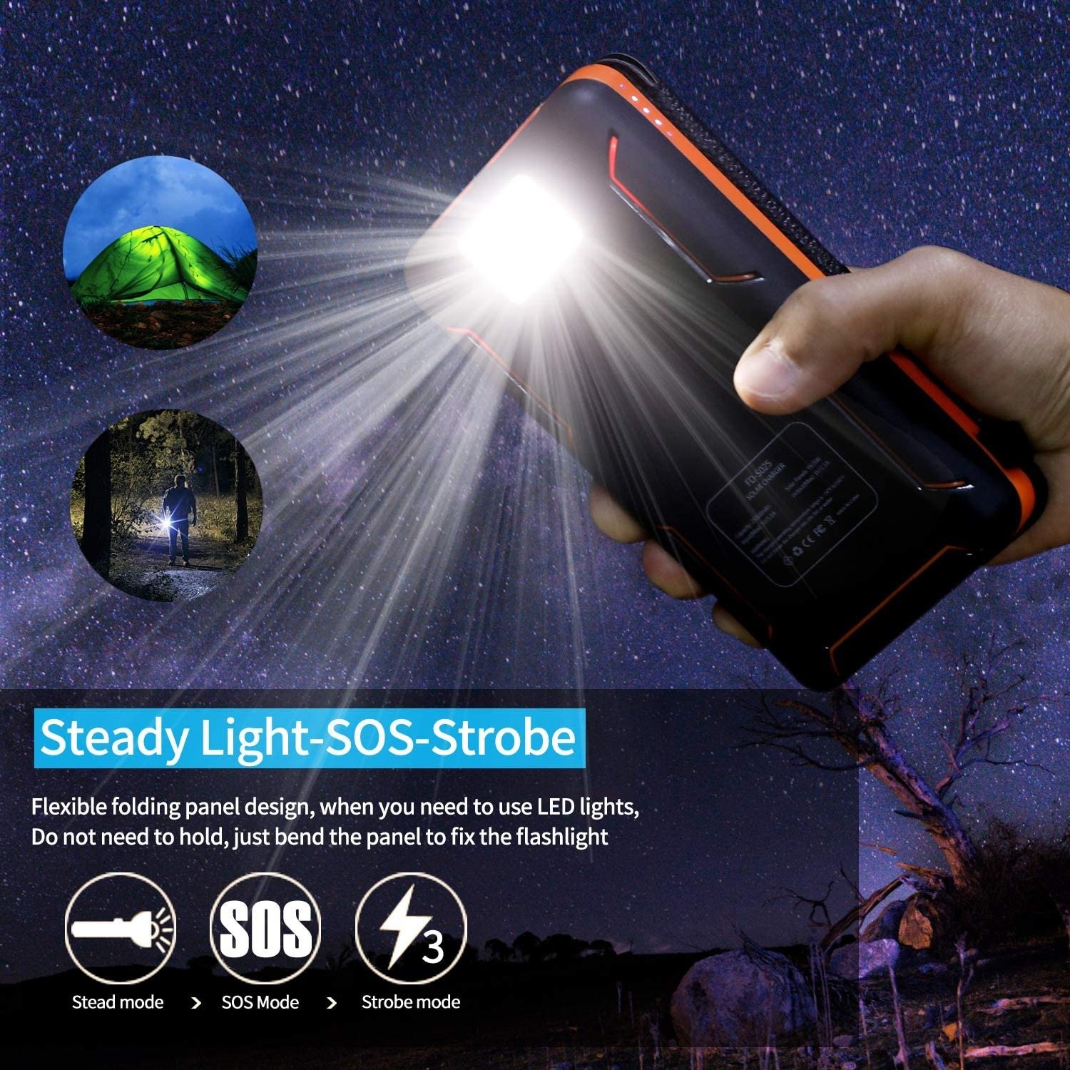 Innovative Products 2021 Quality Solar Power bank 25000 Mah Waterproof Mobile Power Supply Portable Power Banks Charger