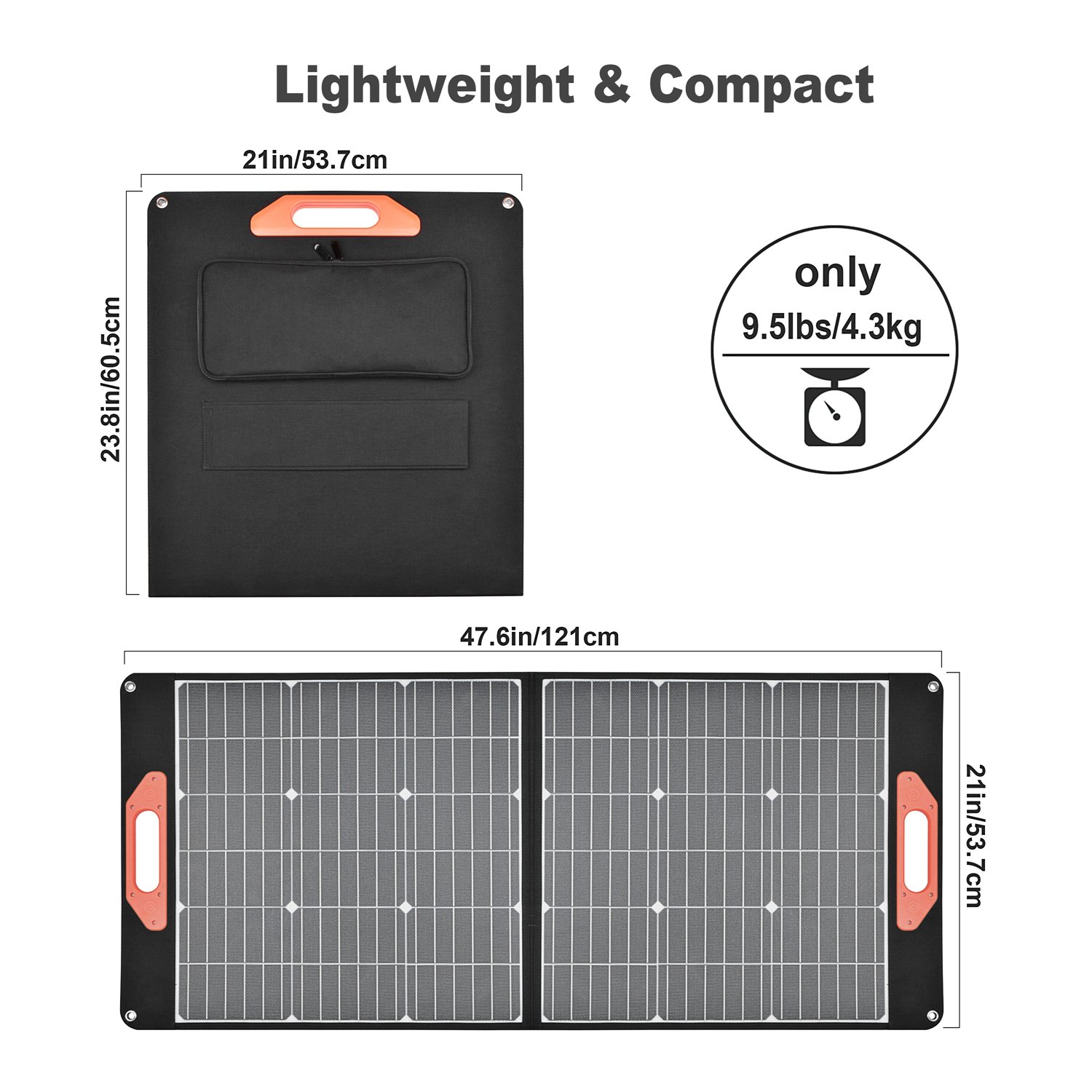 60 100 watt new composite portable foldable solar charger sunpower camping solar cell panel charging station folding sola