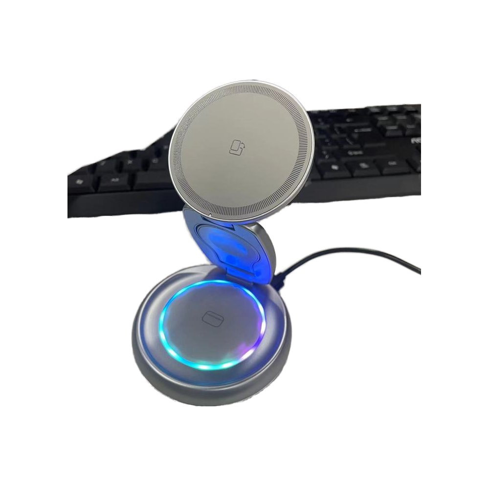 208 Rotatable 15W 3 in 1 Metal Magnetic Wireless Charger Stand Pad Foldable Suitable for iPhone Airpods iWatch Quick Charging