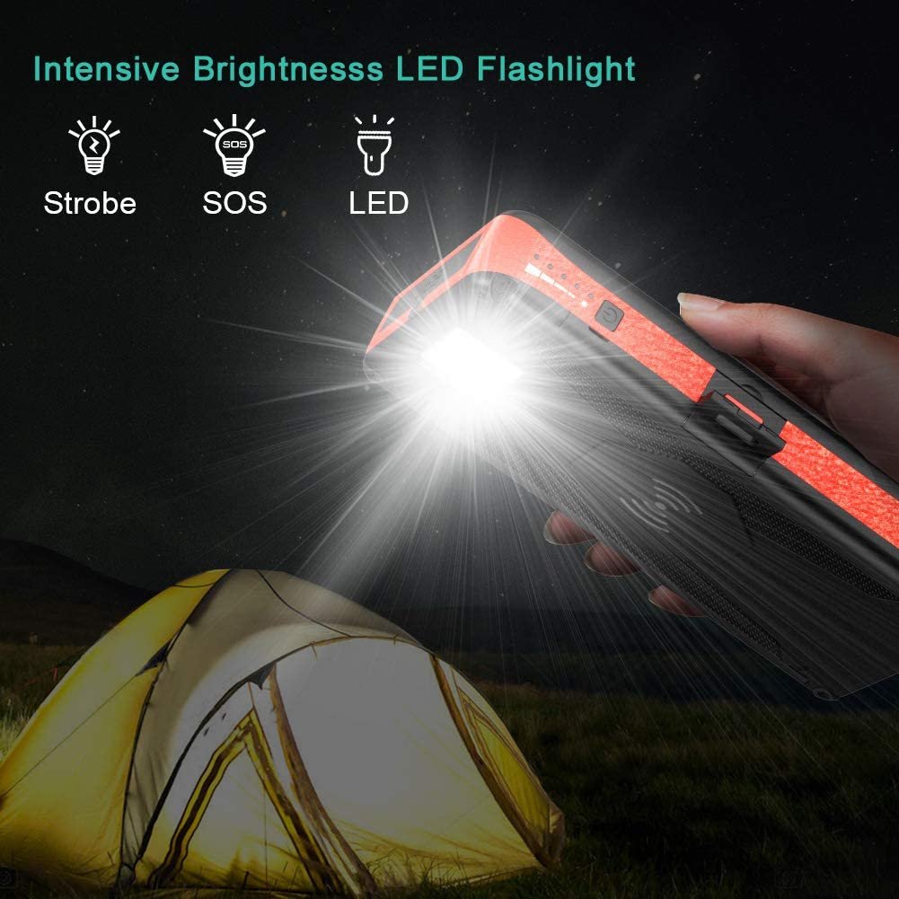Hot selling BLAVOR Qi Wireless solar Charger 16000mAh Portable Power Bank with Dual Output