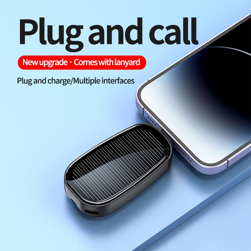 2024 Hot Selling Solar Keychain Mini Pocket Power Bank Fast Charging External Battery USB Type C Phone Charger Batteries Bank