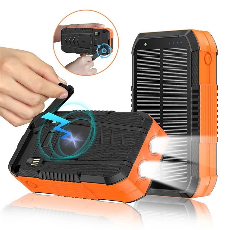 Compass Outdoor Camping 20000mah 30000mah 40000mah Solar Power Bank With Cables